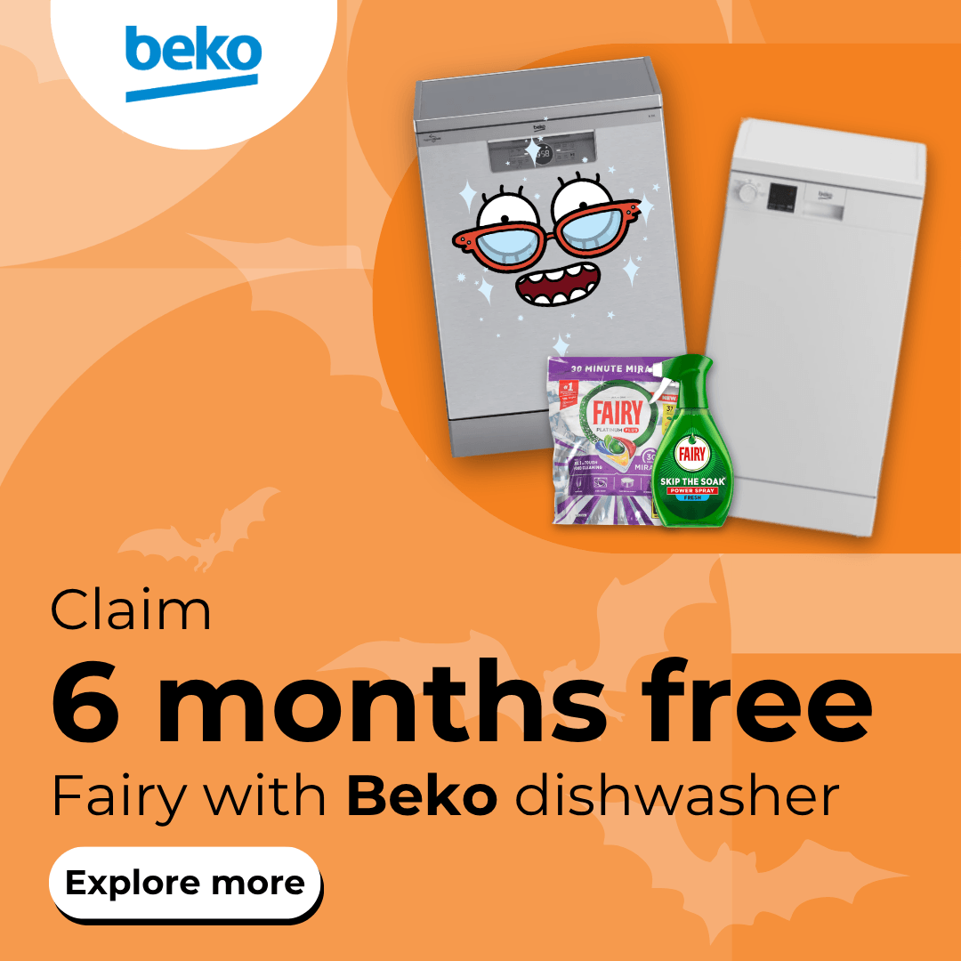 Claim 6 months free Fairy with Beko dishwashers